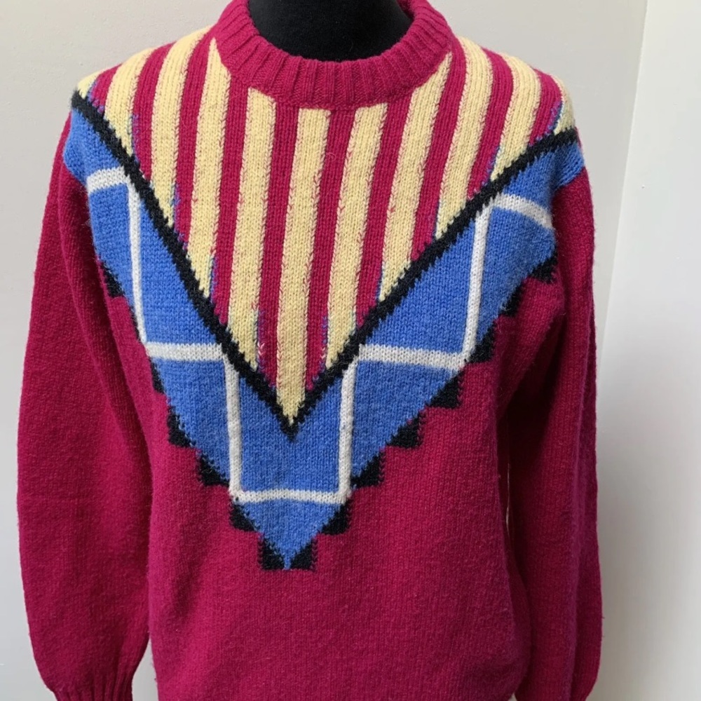 Vintage wool jumper fits uk 10 12 14 - Picture 3 of 14